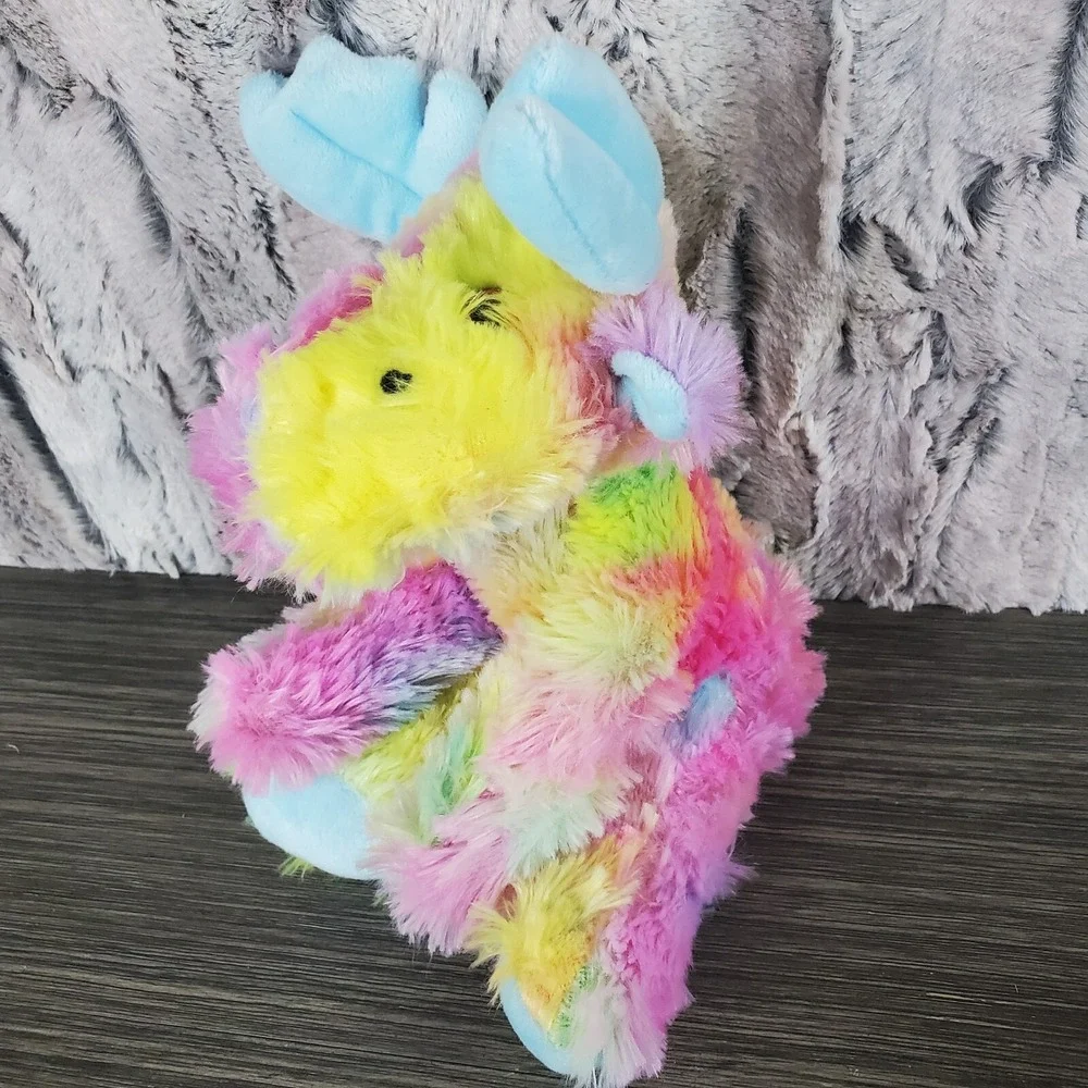 Pastel Tie Dye Plush Moose Light Blue Antlers 9